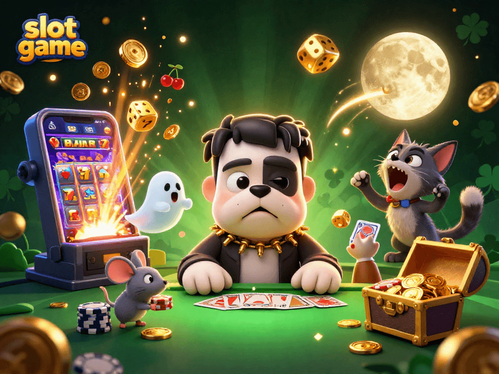 Engage in the exciting world of slots with this dynamic slot game illustration featuring colorful characters and elements.