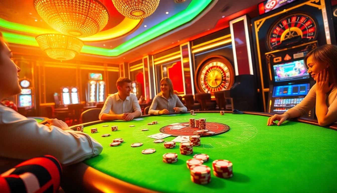 Engaging players in a luxurious GO99-themed casino experience with vibrant poker and slot games.