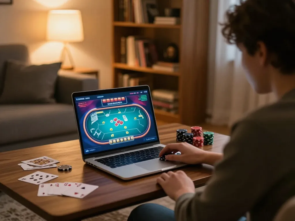 Engage and create a caricature of your online poker gameplay in a cozy setting