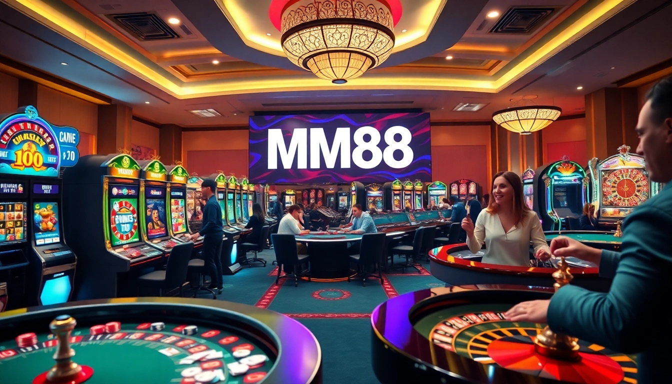 MM88 players enjoying live casino games at vibrant tables with exciting action.