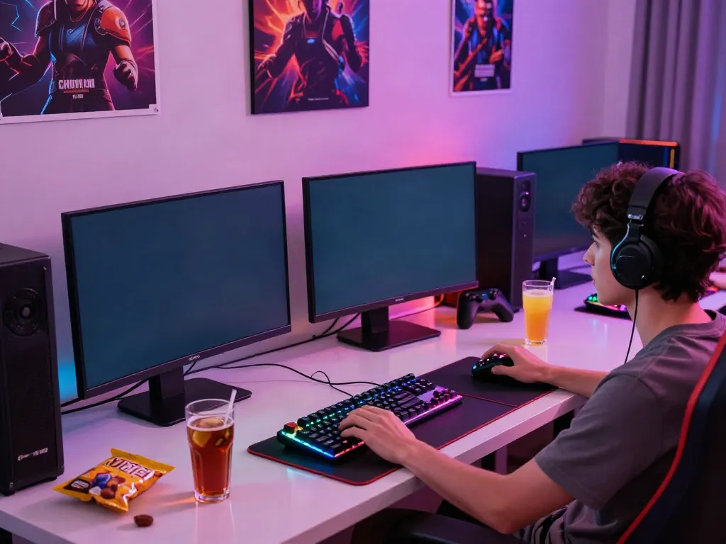 Online gaming experience with akunjp in a modern home setting