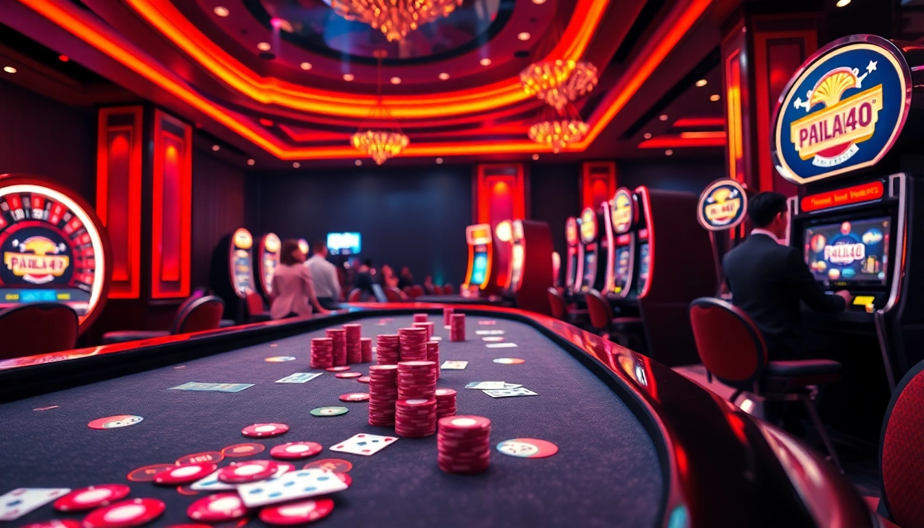 Experience the thrill of gambling at pahala4d featuring vibrant poker chips and sophisticated casino tables.