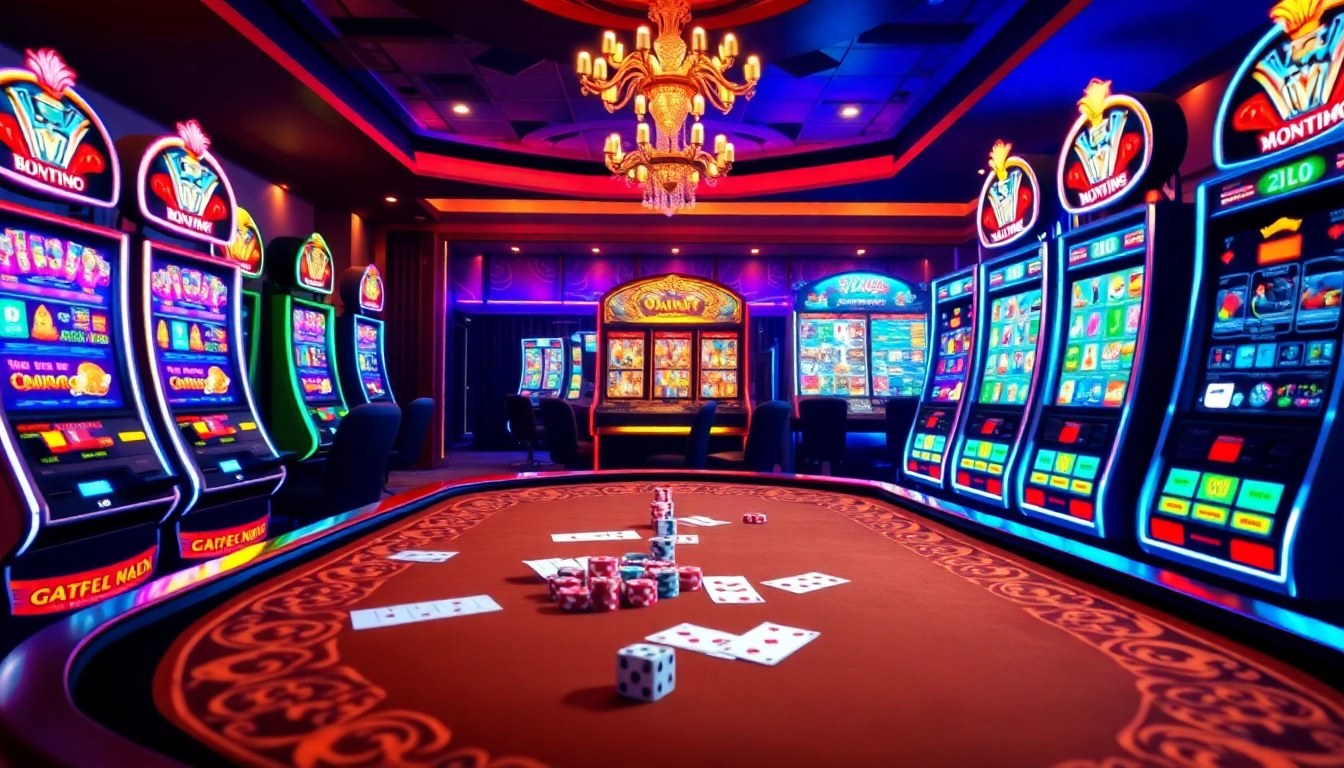 Experience 918Kaya PNG with vibrant slot machines and sleek casino elements in a luxurious setting.