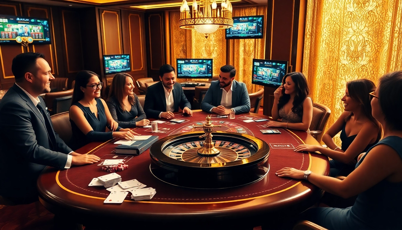 KJC casino scene featuring a luxurious gaming table with cards and poker chips.