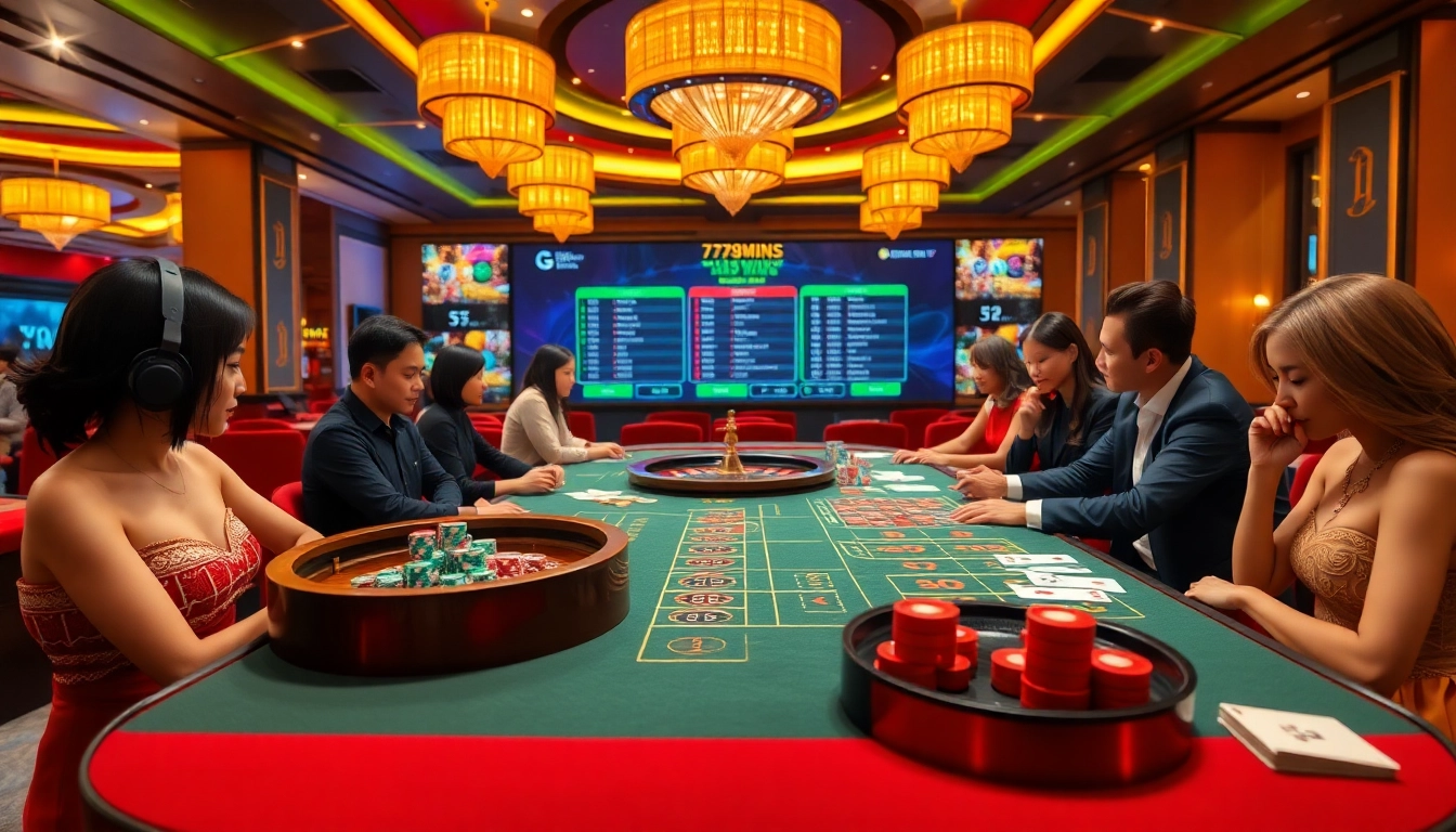 Engaging players at a luxurious casino table showcasing the excitement of 789win link.