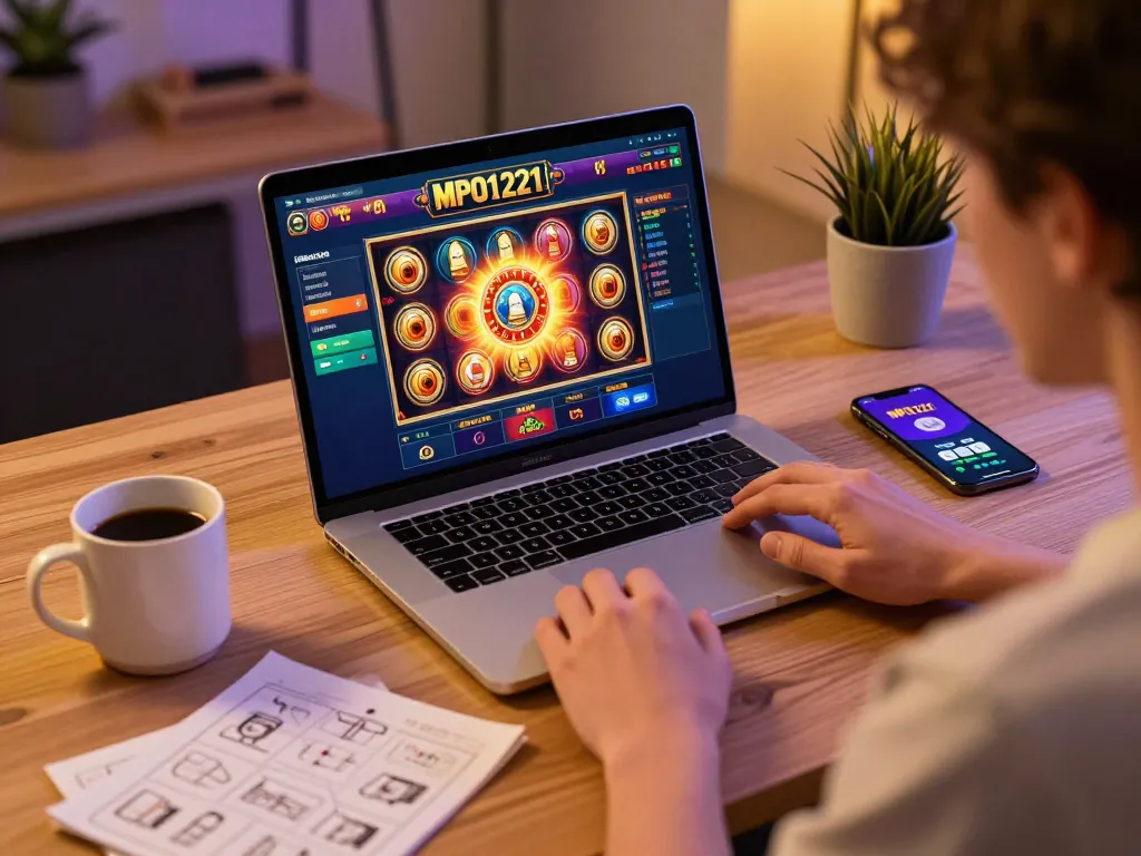 Pemain MPO1221 terlibat dengan slot online dalam pengaturan bermain yang nyaman