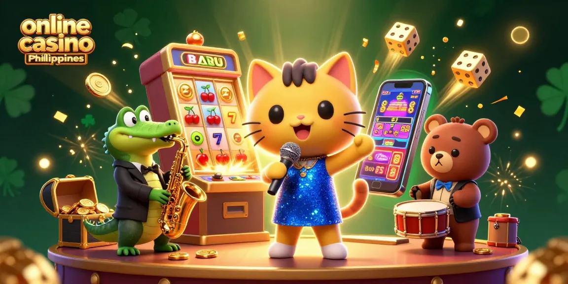 Experience thrilling wins at an online casino Philippines with animated characters and vibrant slot machine action.