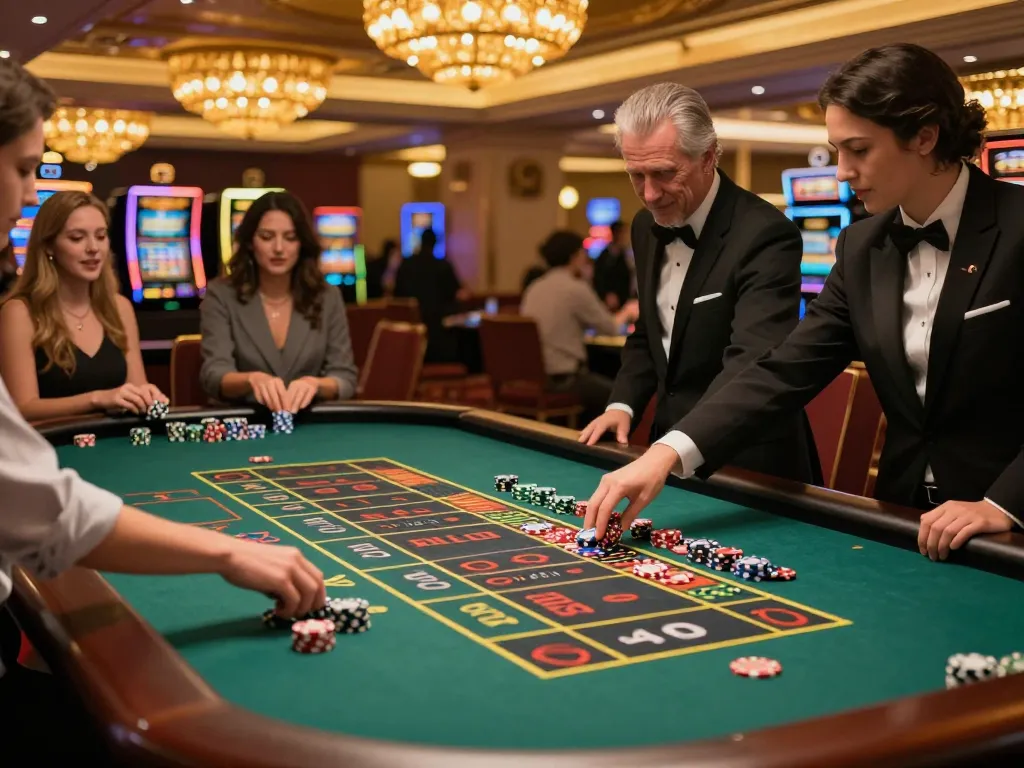Sun win at the roulette table, players engaging in the excitement of betting