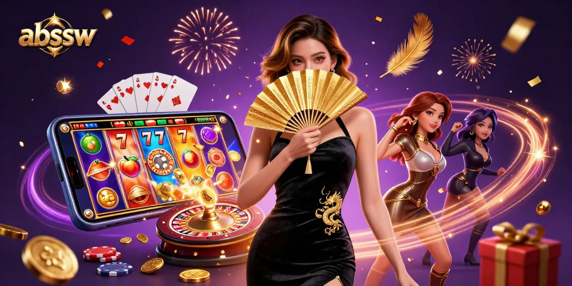 Engage with the thrilling world of gambling at abssw featuring exciting slot games, ornate decorations, and captivating imagery.
