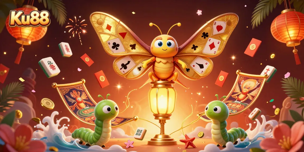 Engage in excitement with Ku88 as the golden atlas moth offers enchanting casino scenes.