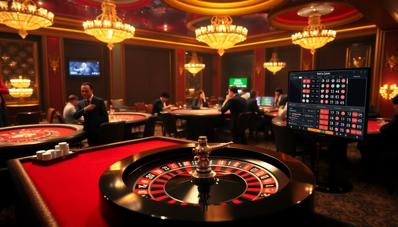 Bet88 online gaming scene with poker chips and roulette wheel creating excitement.