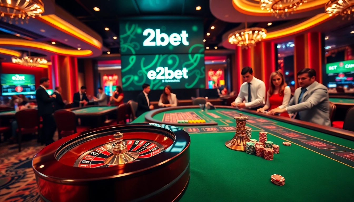 Experience the excitement of winning at E2bet with vibrant casino games featuring roulette and poker.