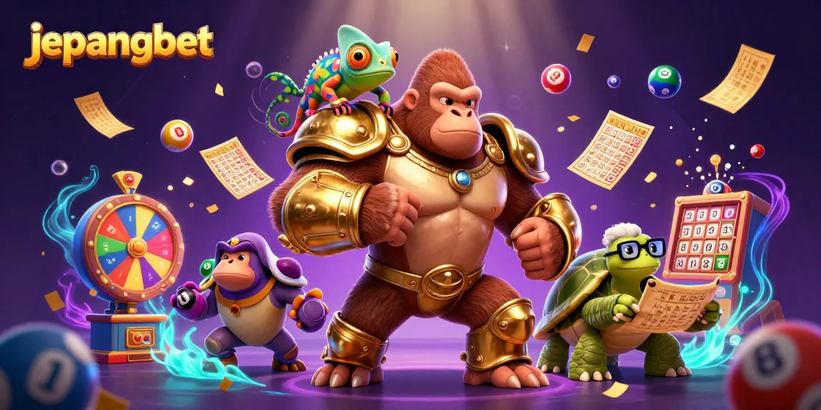 Engage with the excitement of Jepangbet's lottery and gaming experience featuring vibrant 3D characters.