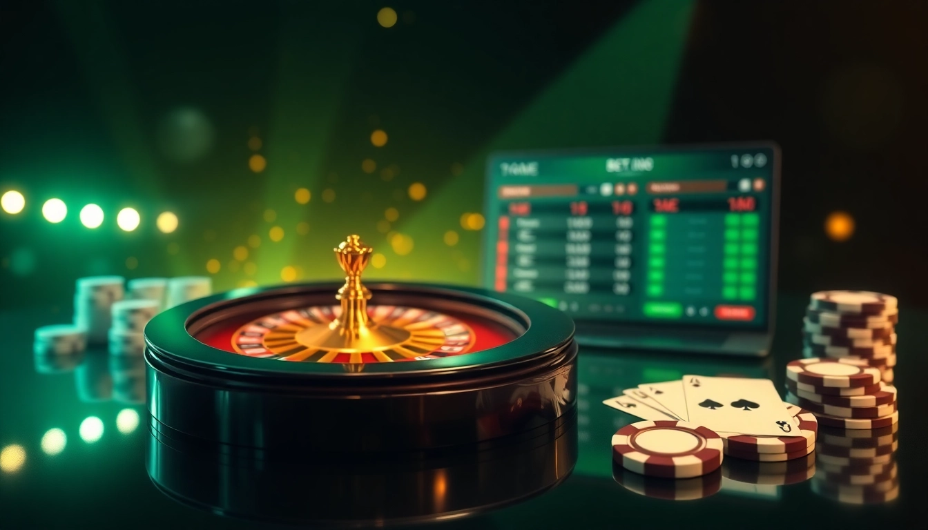 Engaging online betting interface showcasing Link Judi Bola with vibrant soccer and casino visuals.