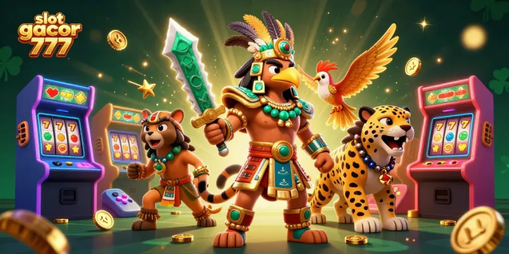 Slot gacor 777 spesial menampilkan kombinasi karakter Aztec dan elemen permainan yang menarik.