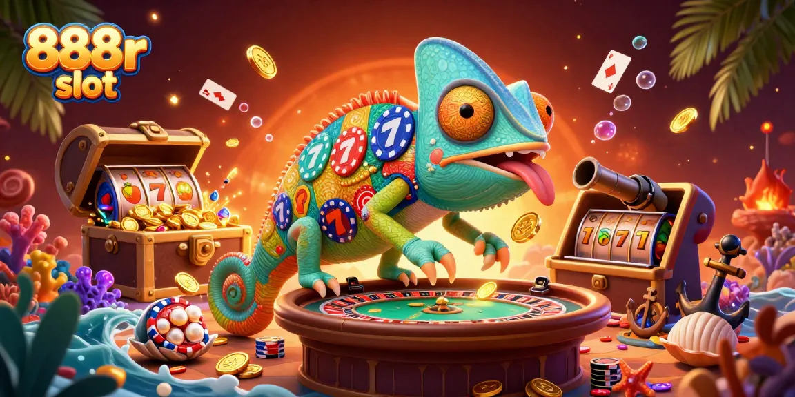 Experience vibrant gameplay with 888r slot featuring lively chameleon character and rich game elements.