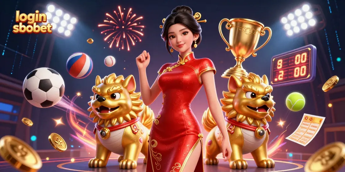 Place your bets and login sbobet to win big while celebrating with the glamorous Asian lady.