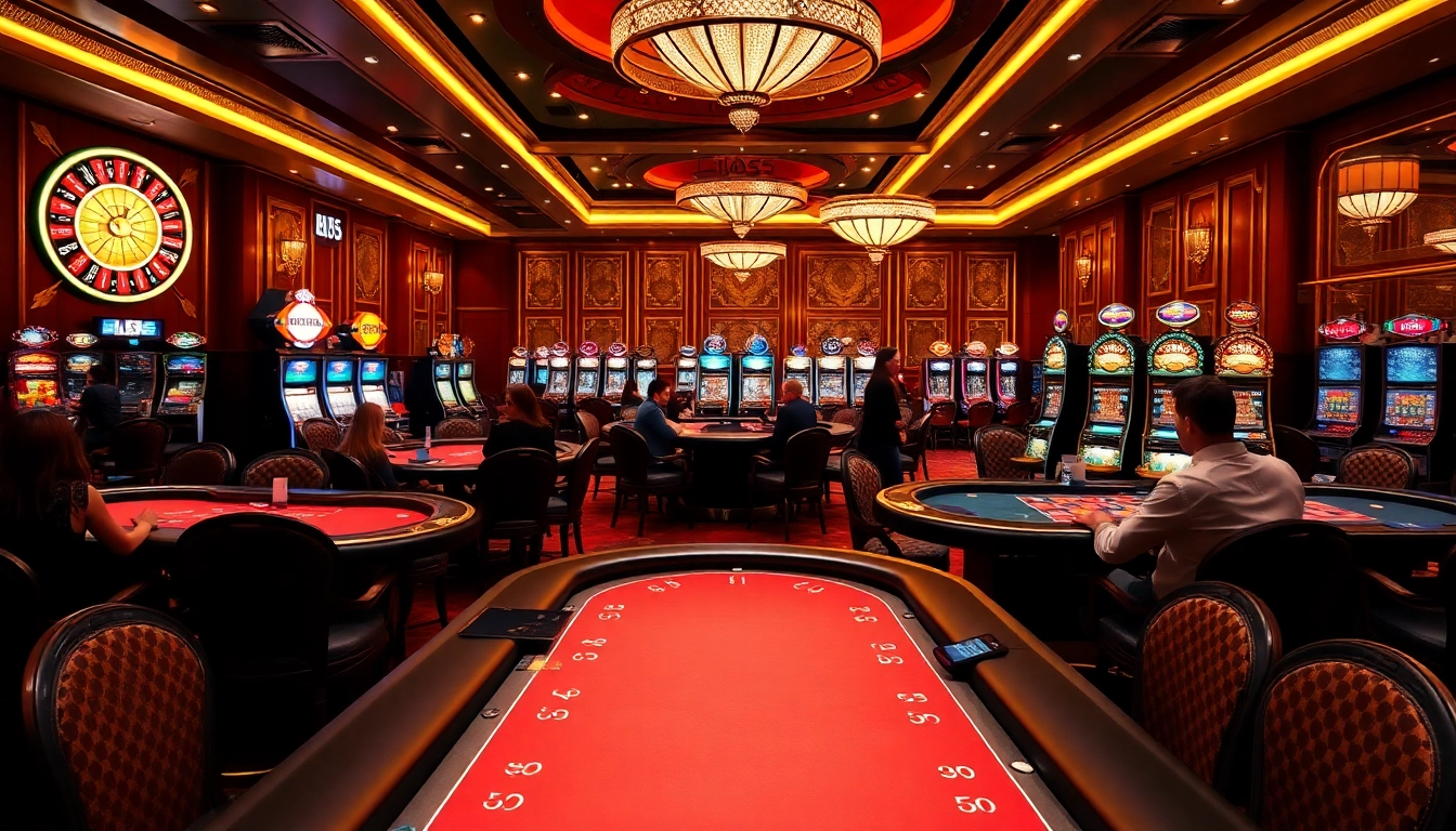Experience thrilling gameplay at BL555, where players gamble at stylish tables in a luxurious casino setting.