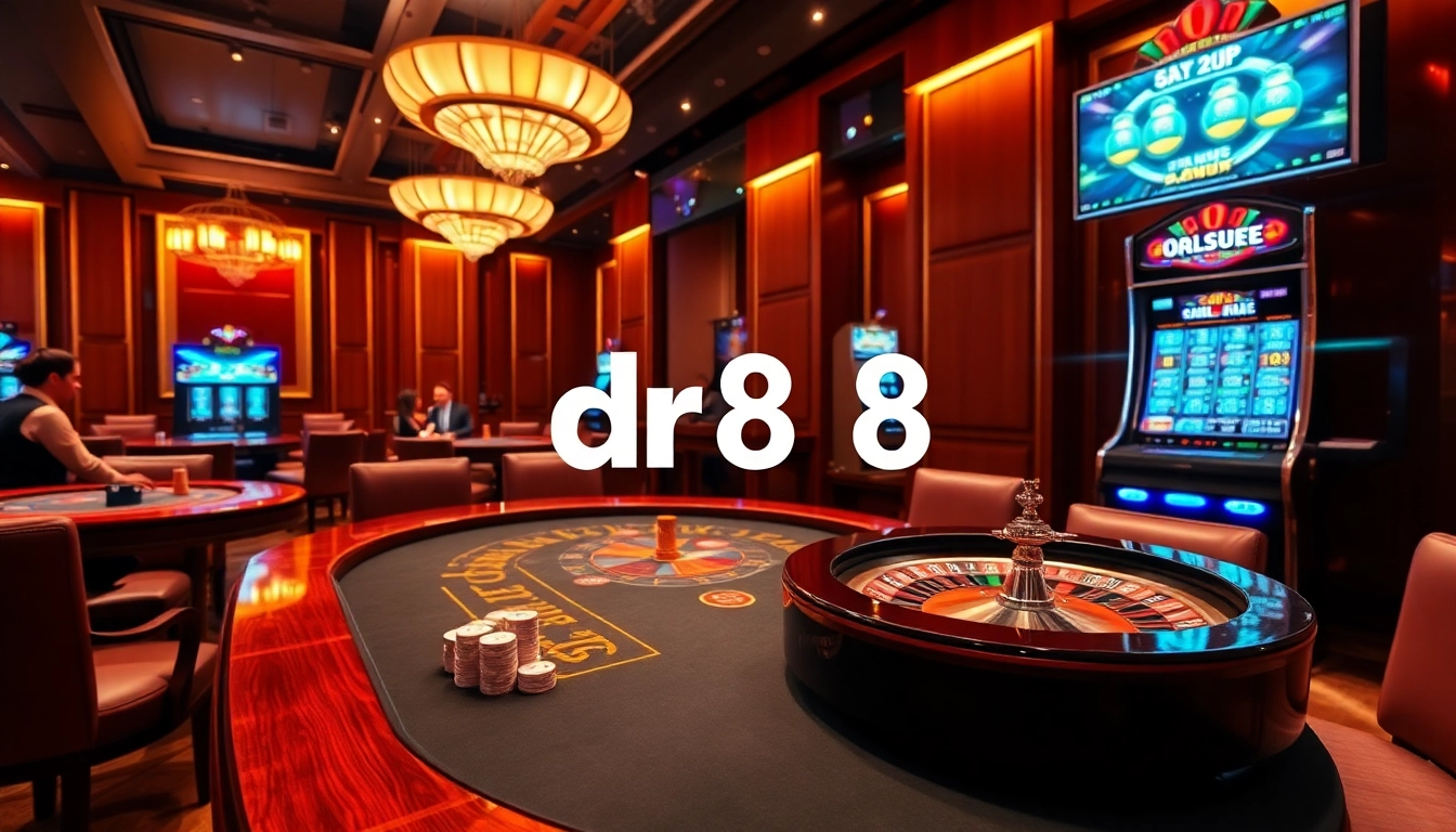 Experience the excitement of dr88 nhà cái uy tín in a luxurious casino atmosphere with professional dealers and vibrant gaming elements.