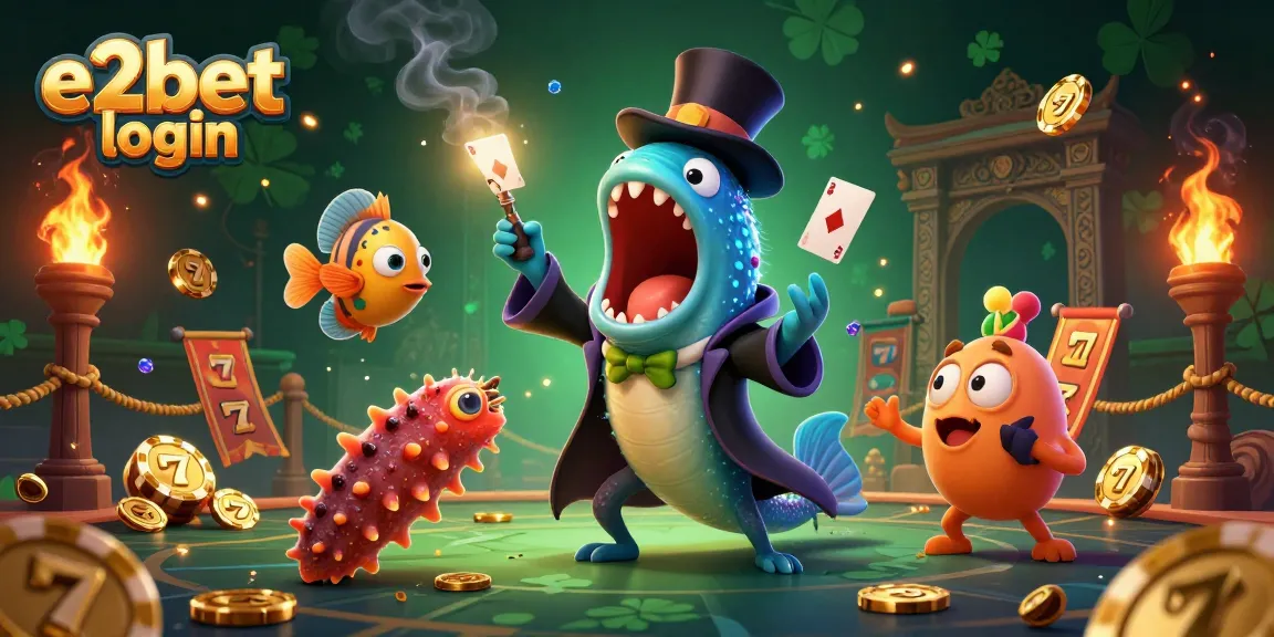 Experience thrilling e2bet login action with a magician deep-sea eel showcasing gambling excitement.