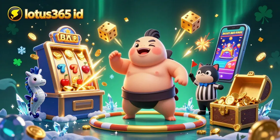 Spin to win with the lotus365 id in this vibrant casino illustration bursting with excitement.