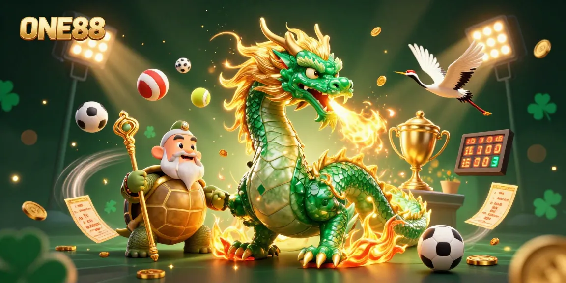 Engage with ONE88's vibrant 3D casino scene featuring energetic gaming and iconic characters.