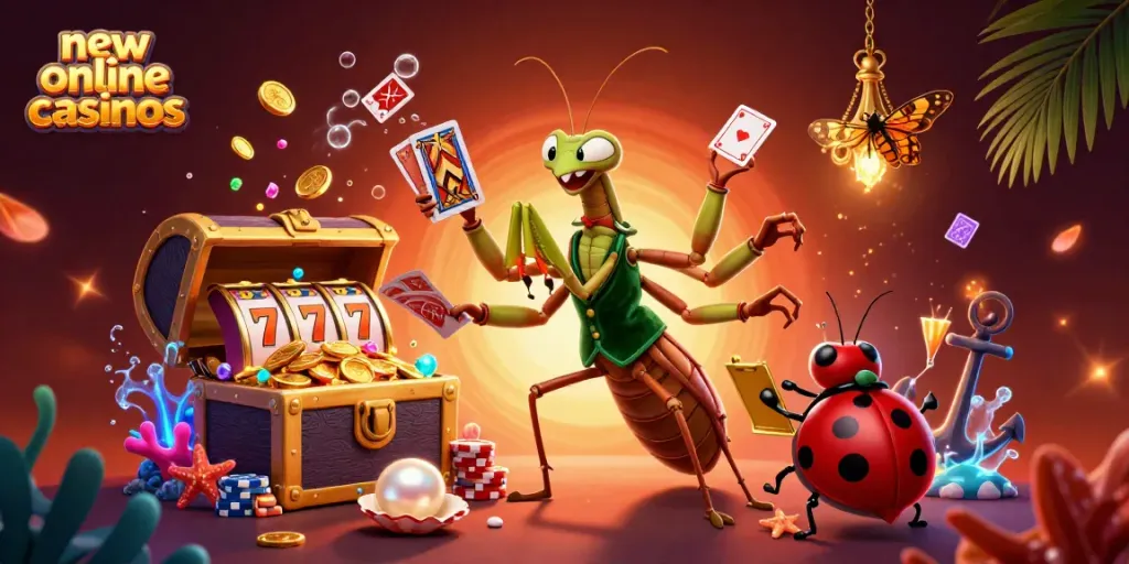 Experience new online casinos with vibrant characters and dynamic gaming action in an engaging 3D scene.