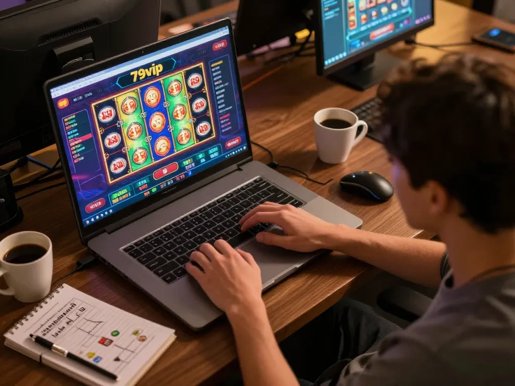 Engaging online gaming experience on fun79vip with vibrant slot visuals and strategic notes