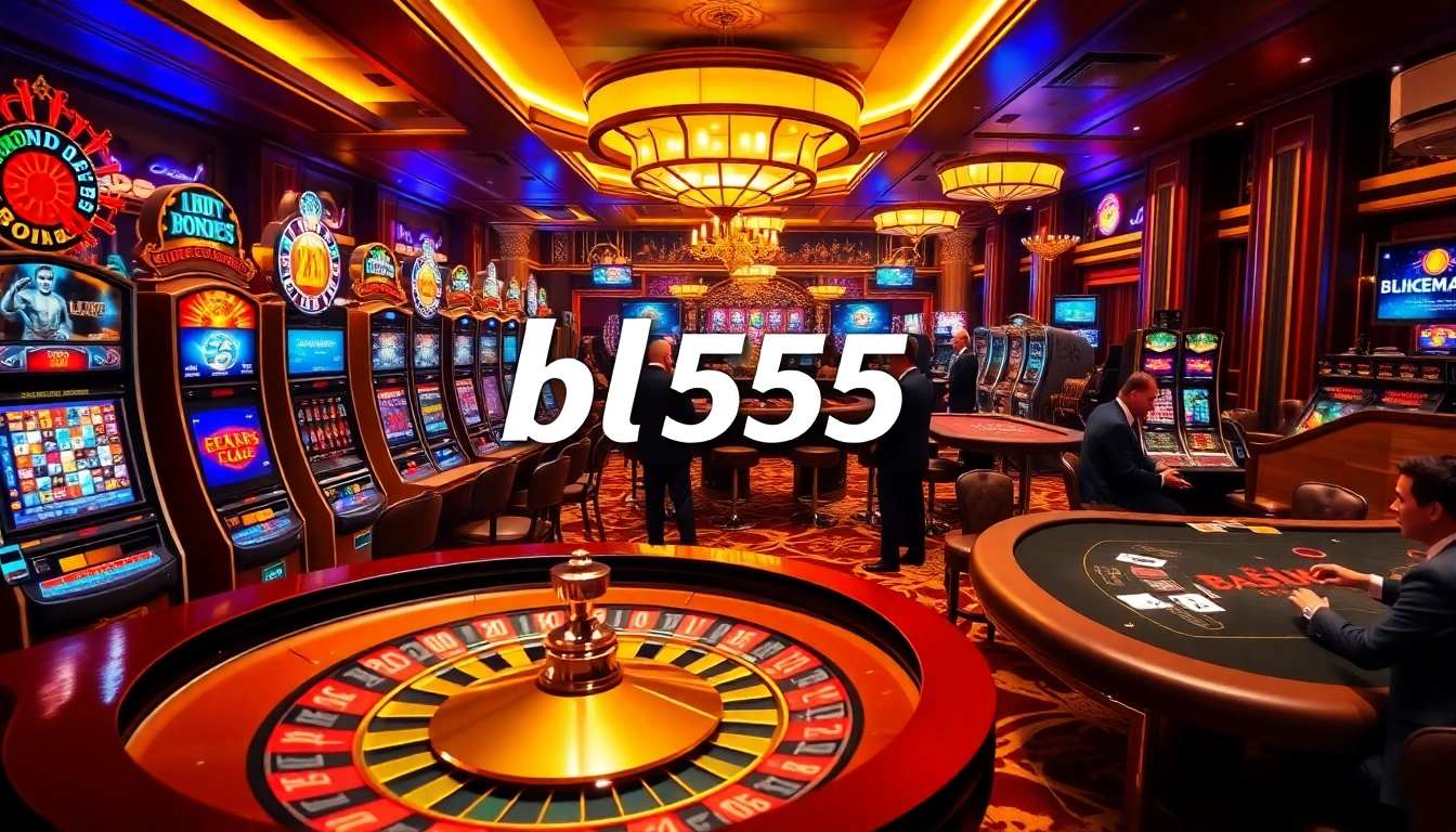 Experience the excitement of bl555 with players enjoying slot machines and table games.