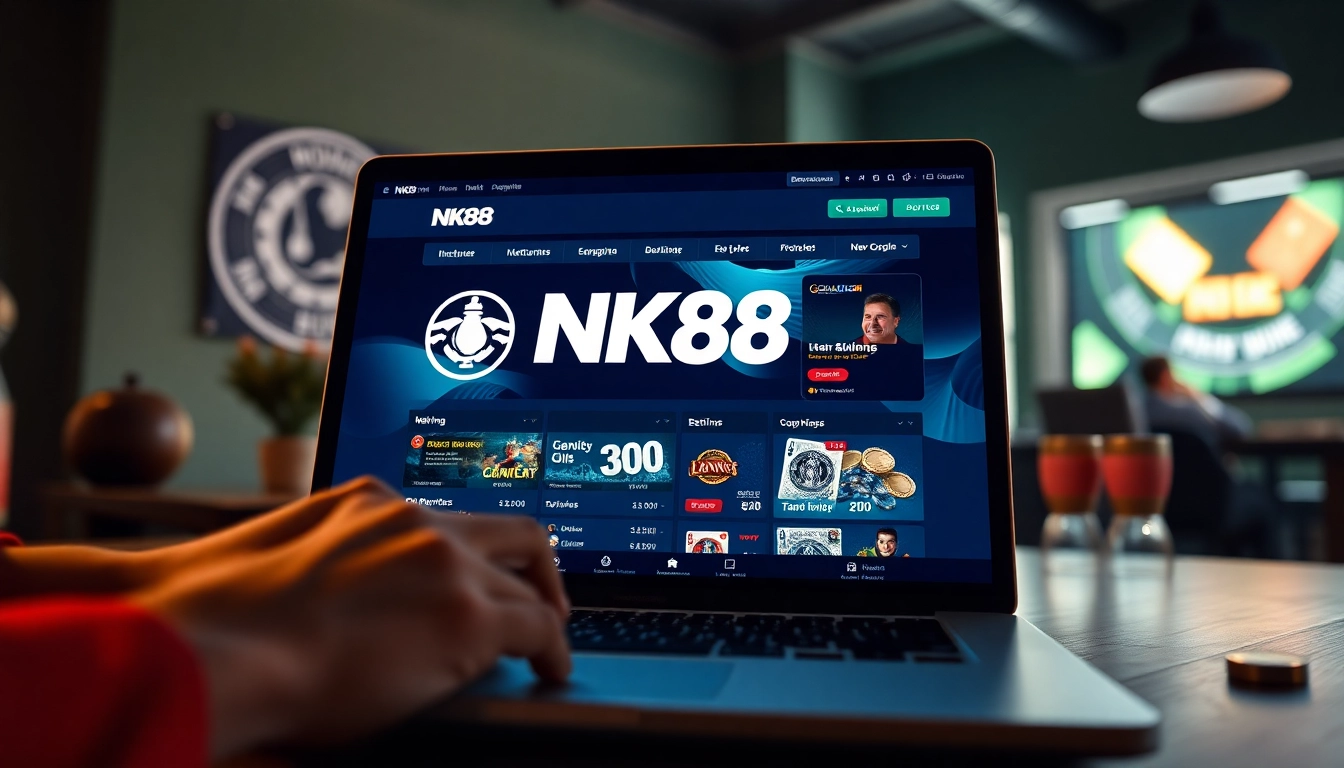 Engaging NK88 online gambling platform interface showcasing exciting betting options and promotions.