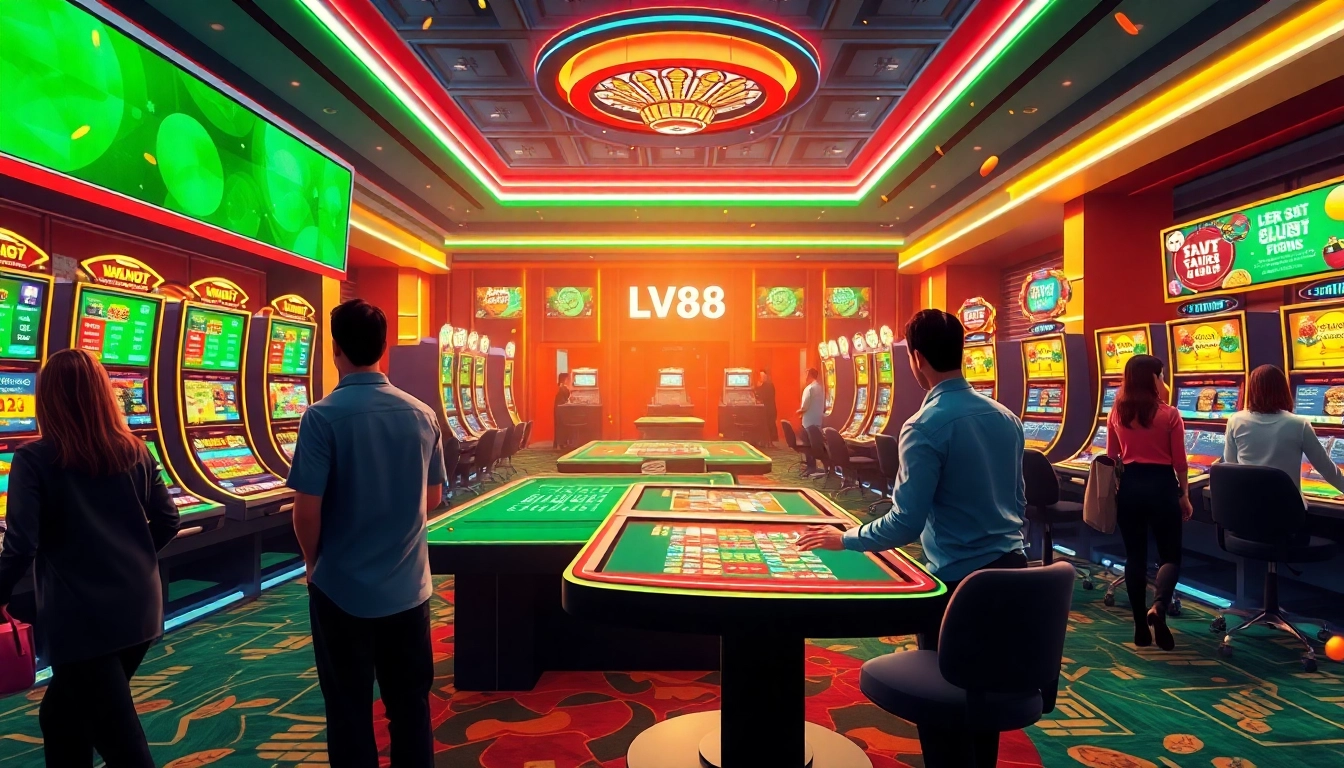 Players enjoying an exciting gaming experience at LV88 online casino.
