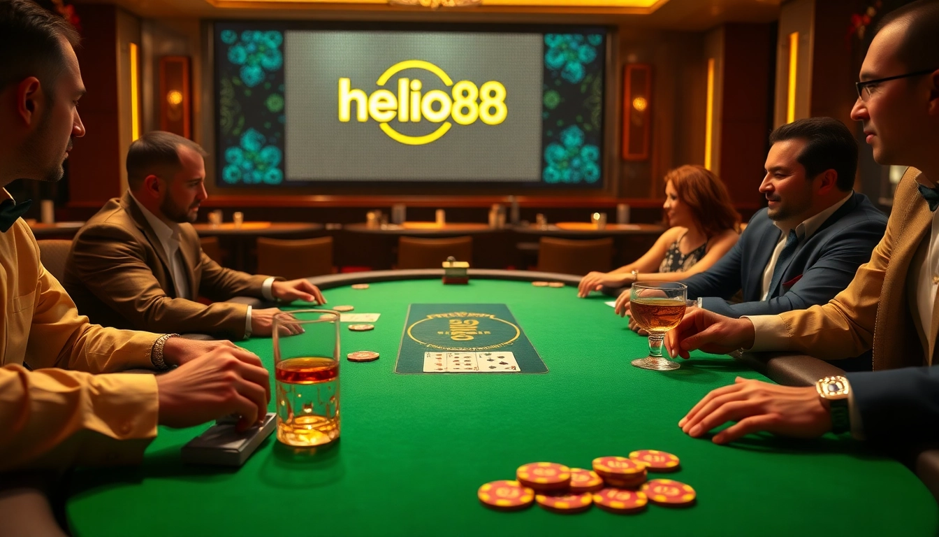 Experience thrilling poker action at Hello88's luxurious casino tables