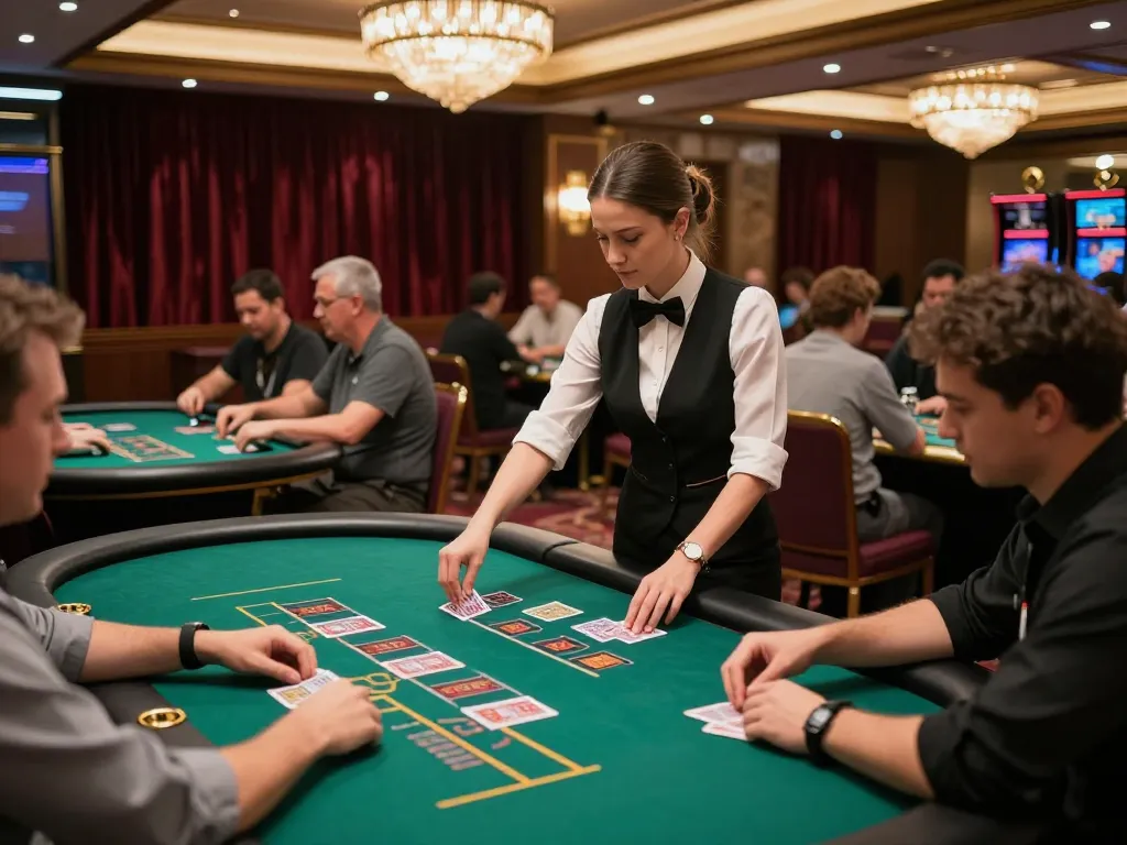 Players enjoying GG88 live dealer games at a luxurious casino table, reflecting excitement and engagement in gameplay.