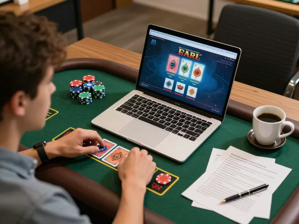 Player engaged in an online casino game at home, focused on 88aa betting strategy.