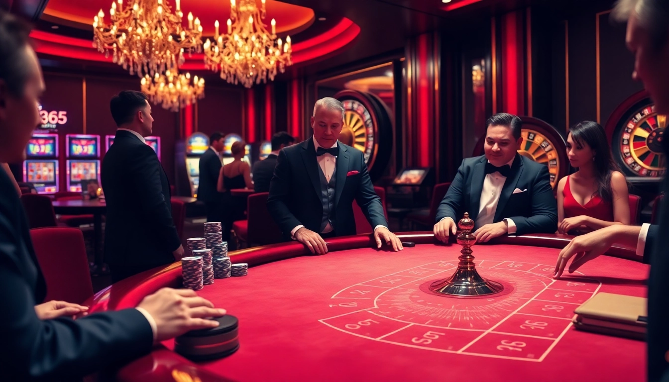Experience the thrill of winning at ph365 casino with players engaging at a luxurious baccarat table.