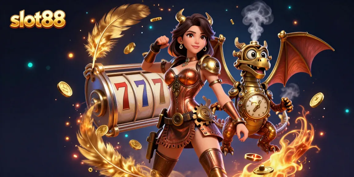 Engage in thrilling experiences with slot88, featuring vibrant 3D characters and animated slot elements.