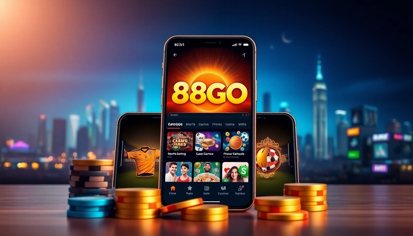Exciting interface of tải app 88go on a smartphone, showcasing vibrant gaming options.