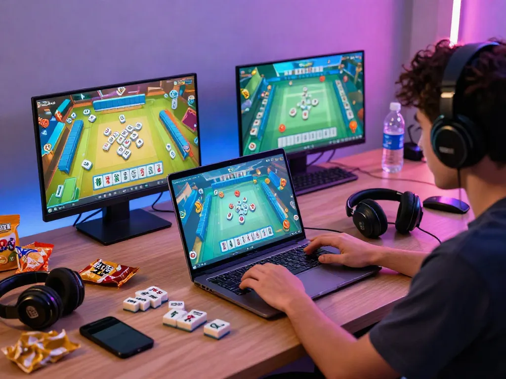 Pengguna mengakses mesinmpo untuk bermain Mahjong Ways 2 di laptop dengan suasana yang menyenangkan.