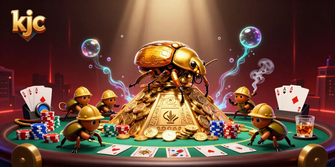 Engage in thrilling games at KJC, featuring golden beetles and dynamic casino elements.