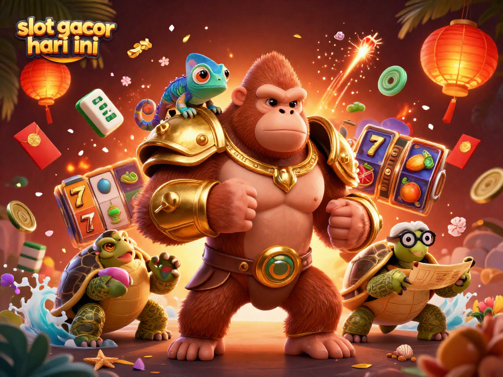 Menangkan slot gacor hari ini dengan simbol keberuntungan dan suasana kasino yang meriah.