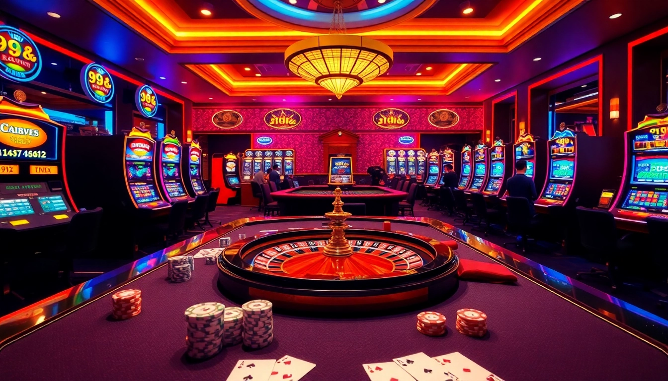 Experience the thrill of gambling at 99ok with vibrant casino tables filled with action.