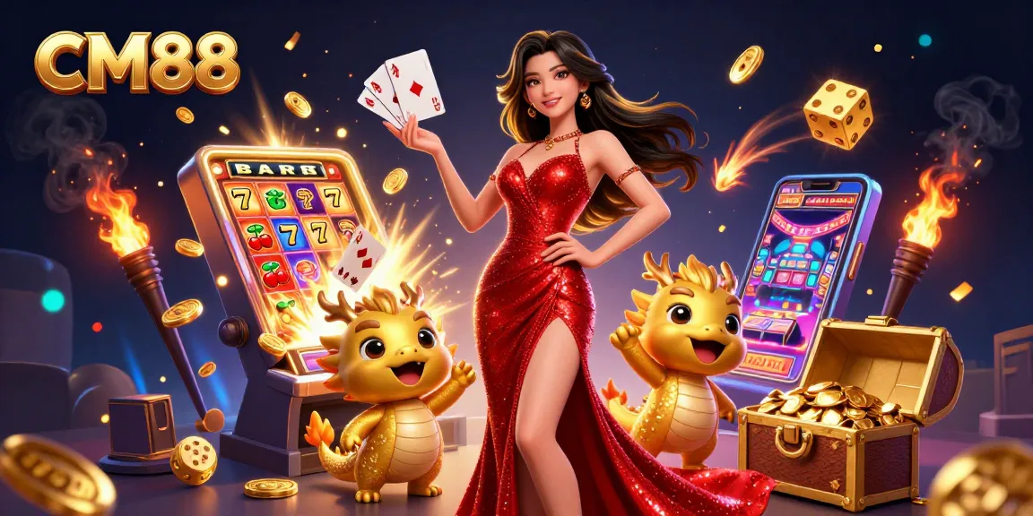 Experience CM88’s exciting world of gaming with vibrant elements and a stunning 3D illustration.