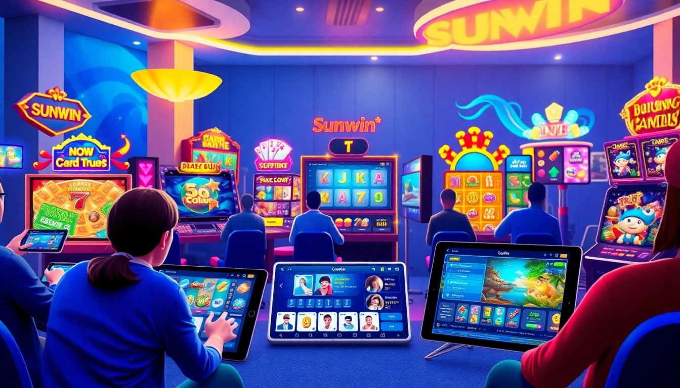 Sunwin online gaming platform featuring diverse games with an engaging user interface.