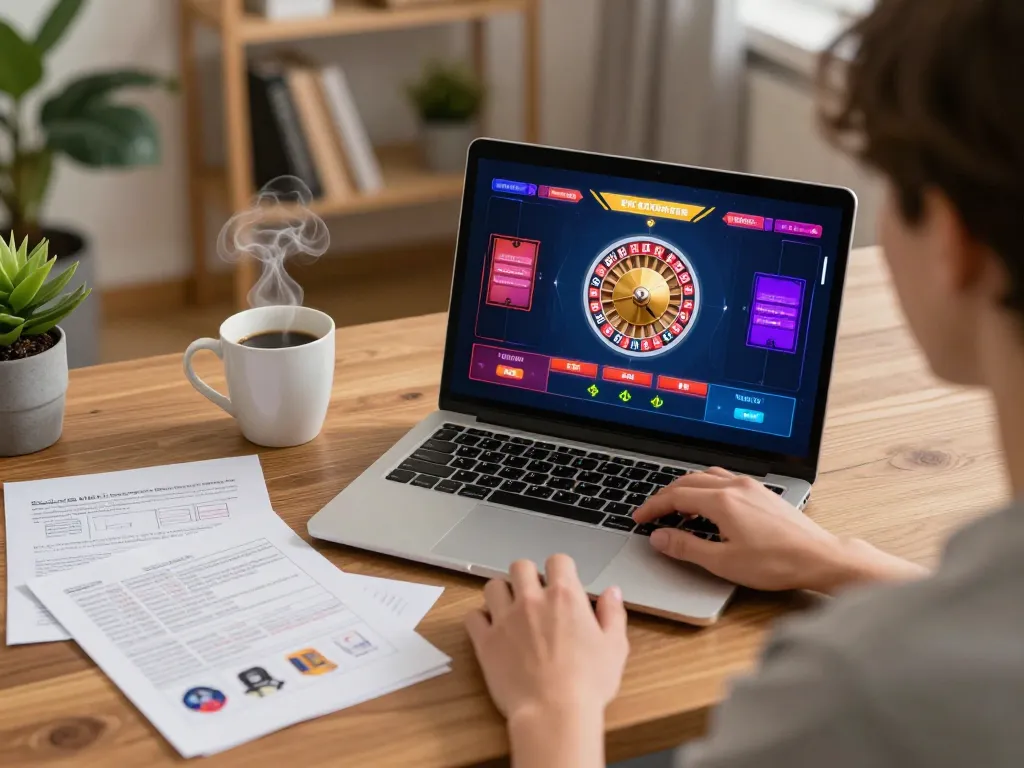 Player enjoying online casino games at home, showcasing 88aa gaming strategy and flexibility