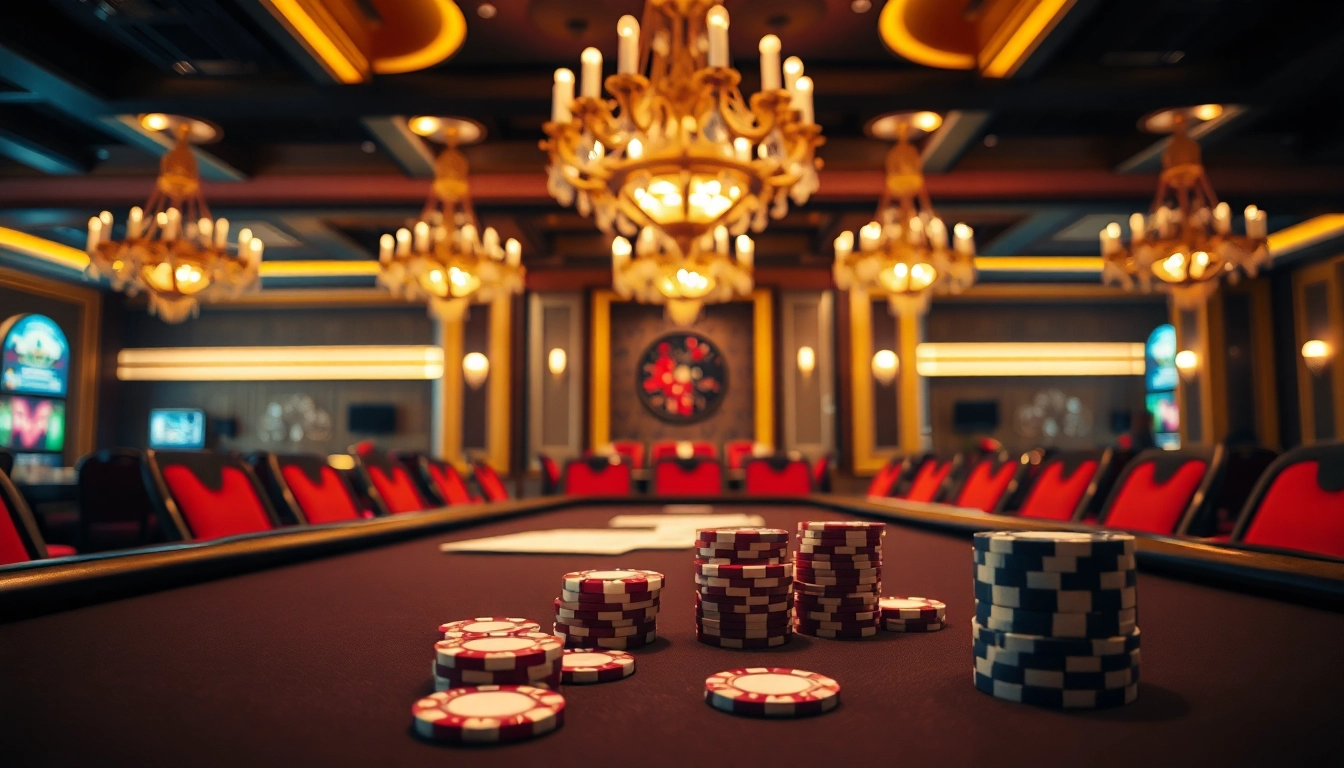 Engaging 18vip娛樂 casino scene showcasing a stylish poker table and vibrant ambiance.