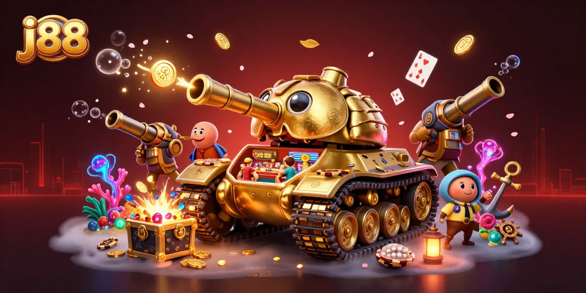 Experience the j88 gaming adventure inside a vibrant, lively miniature casino scene.