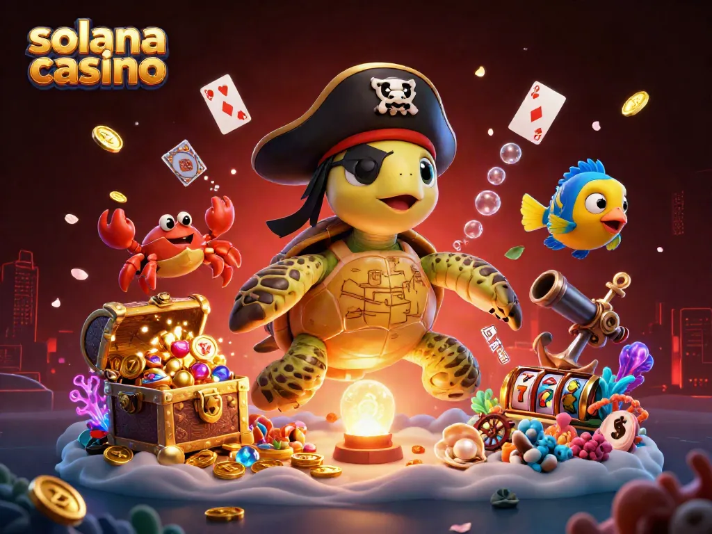 Experience the thrill of solana casino gaming with vibrant characters and slot themes in a colorful underwater scene.