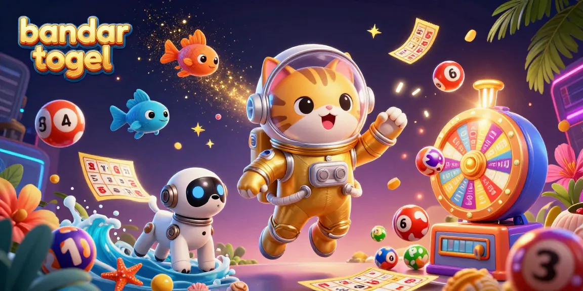 Bandar togel gaming adventure with lucky lottery elements and 3D characters.