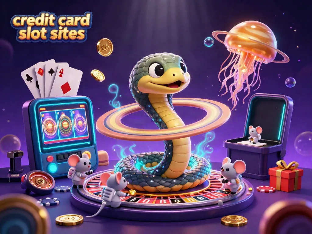 Engaging scene of astronaut mice betting on a cosmic roulette wheel with colorful elements representing credit card slot sites.