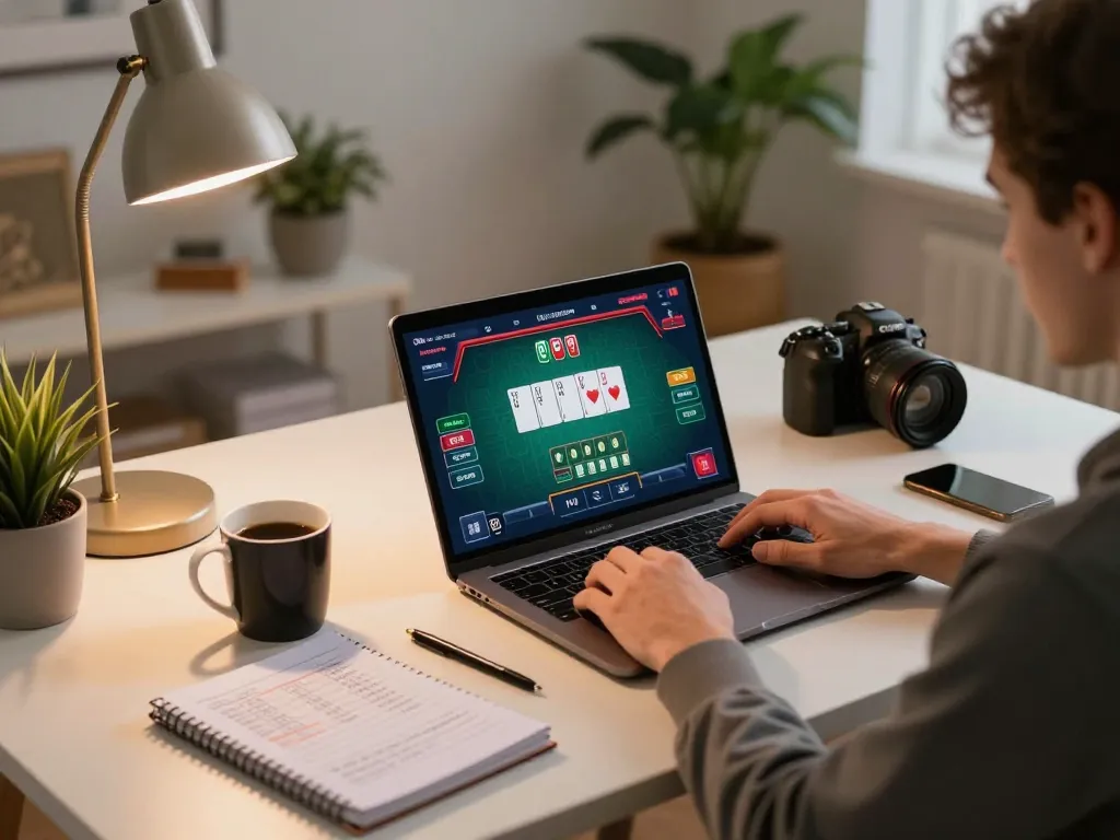 RIKVIP online gaming action with player strategizing bets and enjoying a cozy atmosphere.